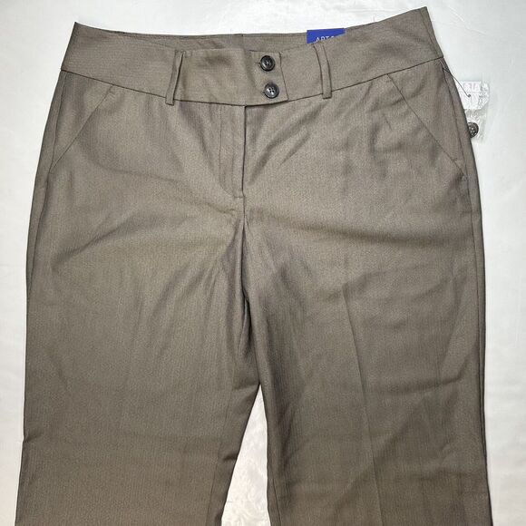 APT 9 Wide Leg Trouser 14 Midrise Brown Dress Pants Tummy Control Career NEW - Picture 8 of 10